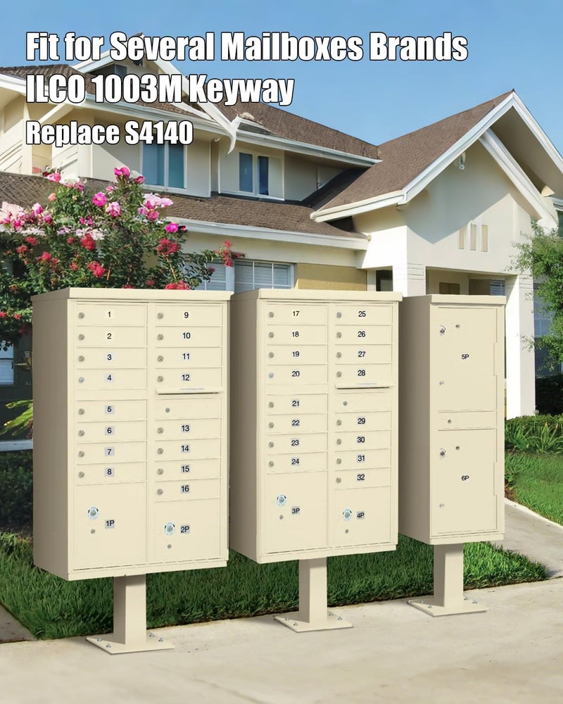 TADYAO 10 Pcs Mailbox Lock Replacement Kit Fit for Several Mailboxes Brands ILCO 1003M Keyway Replace S4140, 90°Counter Clockwise Rotation, 3 Keys, 5 Cam, Nickel Finish - Image 5